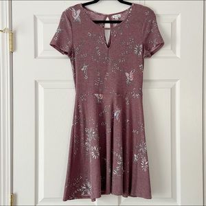 LOVE, FIRE Ribbed Purple Dress Size Medium